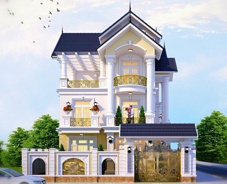 Với diện tích không lớn nhưng gam màu vàng đan xen với trắng tạo nên sự hiện đại, sang trọng cho ngôi nhà.